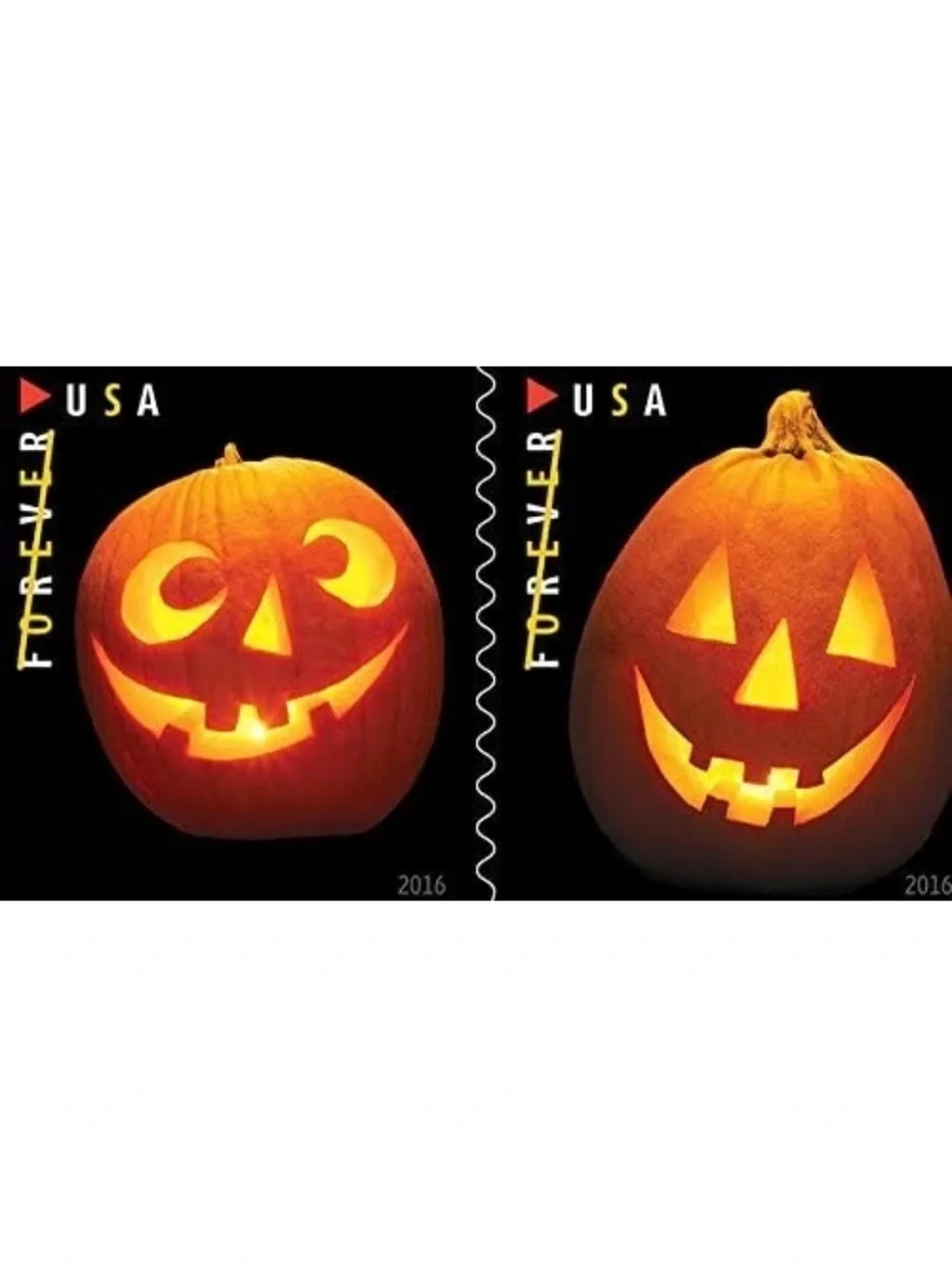 Halloween Jack-O'-Lantern USPS Postage Stamps - Orange 100pcs